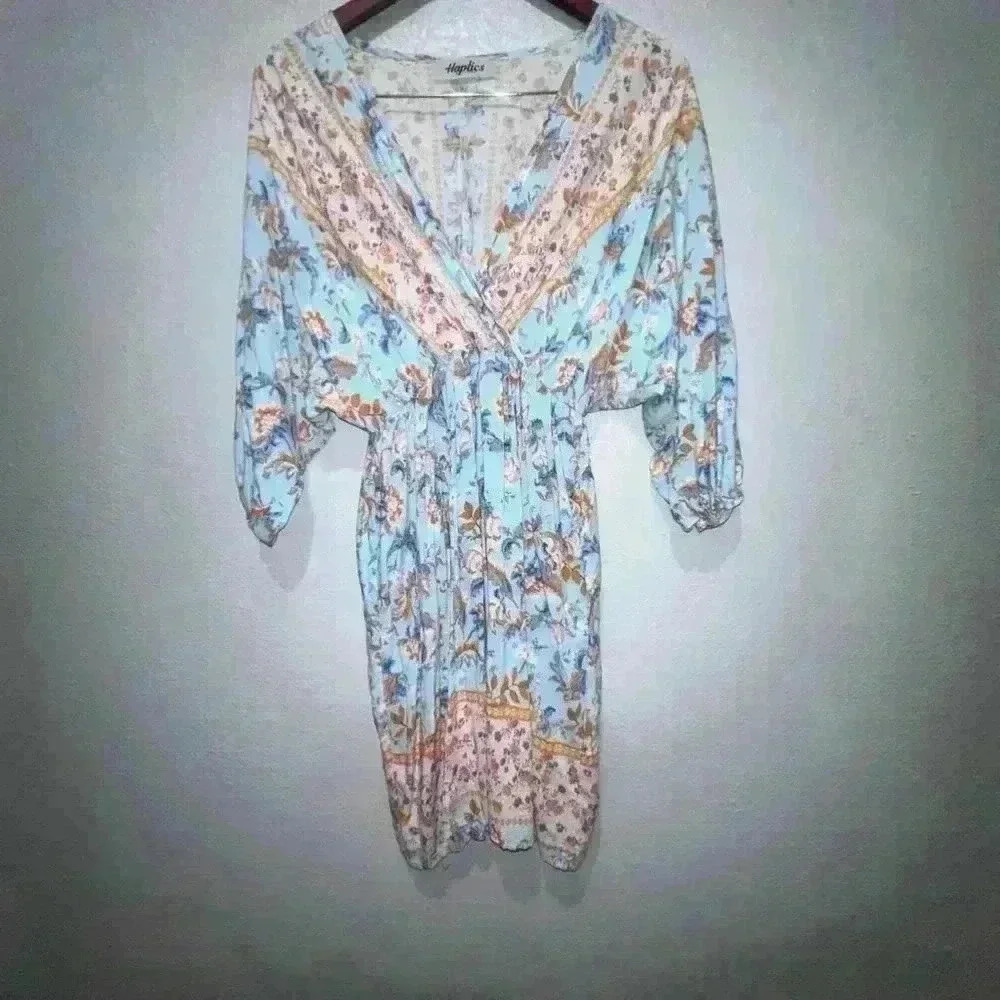 Women's Haptics Dress, Blue Floral, Size S - Picture 1 of 9